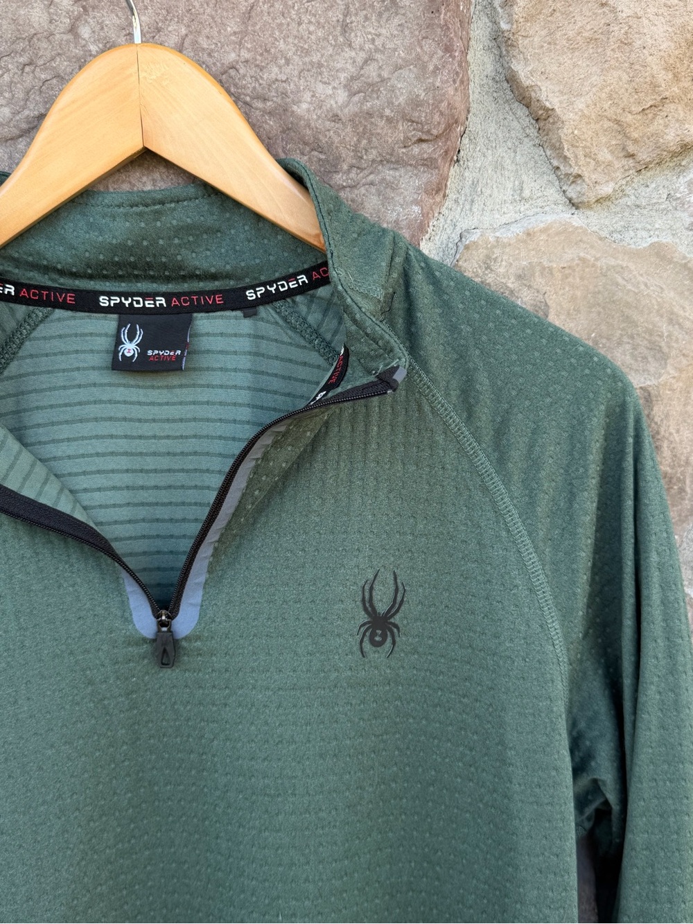 Spyder Men’s Olive Green Quarter-Zip Active Pullover